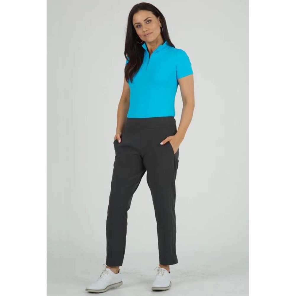 IBKÜL City Pant Womens 4 Charcoal NEW 74000 Stretch Golf Trousers Ankle Slit